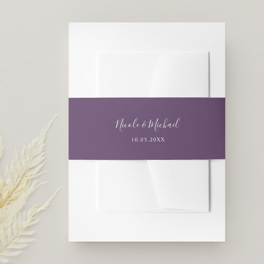 Lila Personalisierte Hochzeit Einladungsbanderole