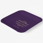 Lila Personalisierte Hochzeit in eleganten Rahmen Pappteller (Gewinkelt)