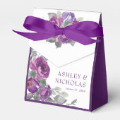 Lila Personalisierte Hochzeit mit Flora Geschenkschachtel (Vorderseite)