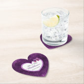Lila Personalisierte Hochzeitsherz-Untersetzer Untersetzer (Vor Ort)