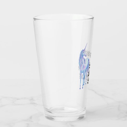 Lila Personalisierte Liebe Unicorn Glas (Rechts)