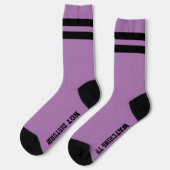 Lila personalisierte Message Socks Socken (Linkes Detail)