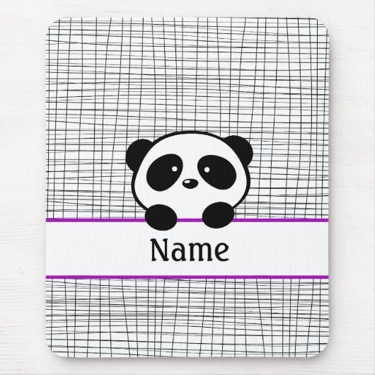 Lila Personalisierte Panda-Maus-Pad Mousepad (Vorne)