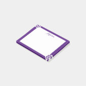 Lila Personalisierte Post-it®-Notizen Weiße Blume Post-it Klebezettel (angewinkelt)