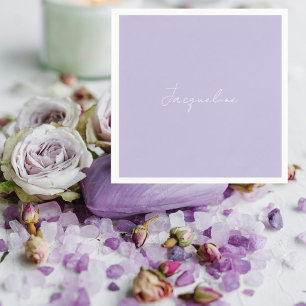 Lila personalisierte Schrift Dusche Cocktail Serviette