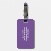 Lila Personalisierter anfänglicher Gepäckträger Gepäckanhänger (Rückseite vertikal)