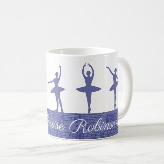 Lila Personalisierter Ballerina Ballettlehrer Kaffeetasse (VorderseiteRechts)