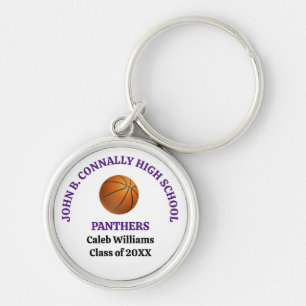 Lila personalisierter Basketballspieler der High S Schlüsselanhänger