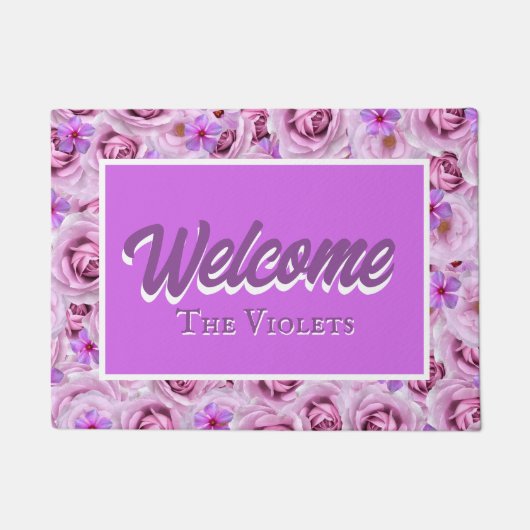 Lila Personalisierter Einstieg Fußmatte (Vorderseite)