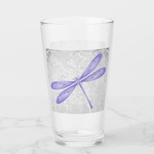 Lila Personalisierter Libelle-Cup Glas (Rückseite)