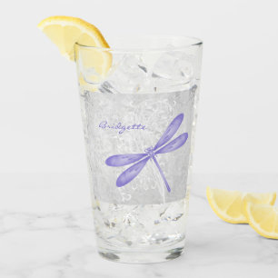 Lila Personalisierter Libelle-Cup Glas