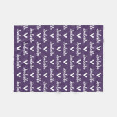 Lila Personalisierter Name - Blanket mit Herz Fleecedecke (Vorderseite (Horizontal))