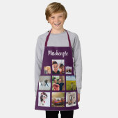 Lila Personalisierter Name des Skripts für die Fot Schürze (Getragen)