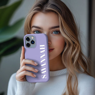 Lila personalisierter Name einfach iPhone 13 Pro Max Hülle
