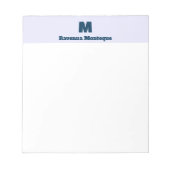 Lila personalisierter Namensbuchstabe Monogramm Notizblock (Vorderseite)