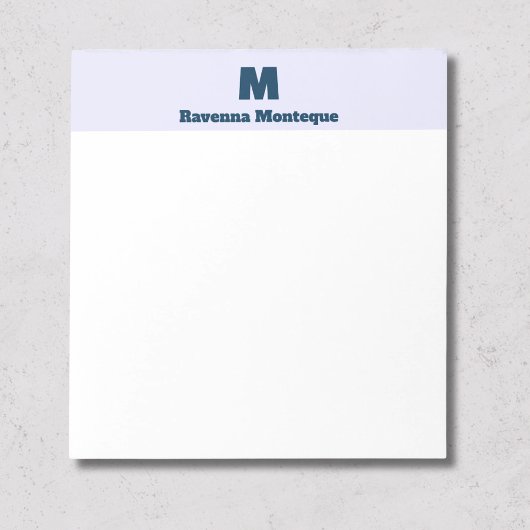 Lila personalisierter Namensbuchstabe Monogramm Notizblock