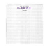 Lila Personalisierter Strick Stitch Notizblock (Vorderseite)