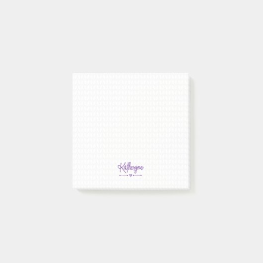 Lila Personalisierter Strick Stitch Post-it-Hinwei Post-it Klebezettel (Vorderseite)