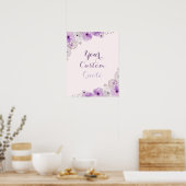 Lila Personalisiertes Blumenangebot Poster (Küche)