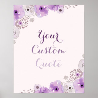 Lila Personalisiertes Blumenangebot Poster