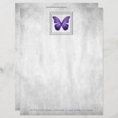 Lila Personalisiertes Butterfly-Papierblatt (Vorne/Hinten)