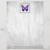 Lila Personalisiertes Butterfly-Papierblatt (Vorderseite)