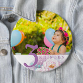 Lila personalisiertes Foto Button (Beispiel)