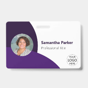 Lila personalisiertes Foto, Logo, Barcode-Mitarbei Ausweis