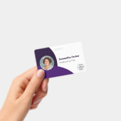 Lila Personalisiertes Foto, Logo, Strichcode-Mitar Ausweis (Handheld)