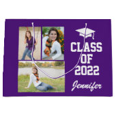 Lila Personalisiertes Foto Senior Class 2021 Große Geschenktüte (Vorderseite)