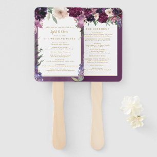 Lila   Personalisiertes Hochzeitsprogramm Fächer