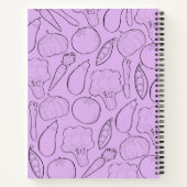 Lila personalisiertes Kochbuch Notizblock (Rückseite)