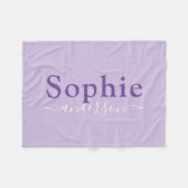 Lila personalisiertes Mädchen Fleecedecke (Vorderseite (Horizontal))