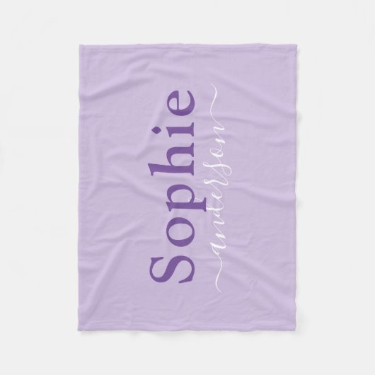 Lila personalisiertes Mädchen Fleecedecke (Vorderseite)