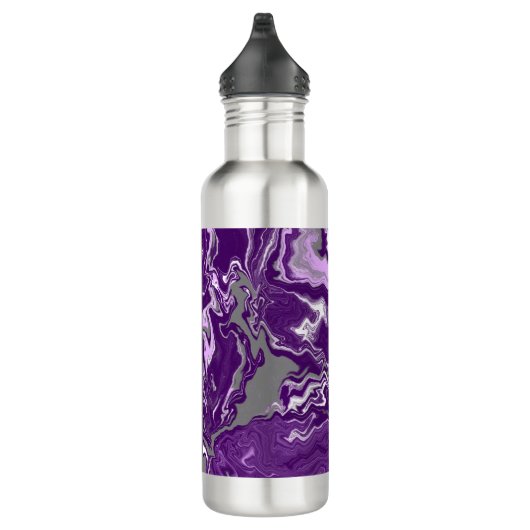 Lila Personalisiertes Marmorwasser Kunst Edelstahlflasche (Rechts)