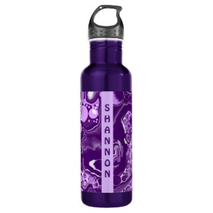 Lila Personalisiertes Marmorwasser Kunst Edelstahlflasche