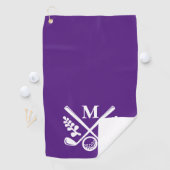 Lila Personalisiertes Mit Monogramm Golfhandtuch (Insitu)