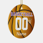 Lila Personalisierung der Basketballnummer Keramikornament (Rechts)