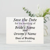 Lila peruanische Lilie Save The Date (Stehend Vorderseite)