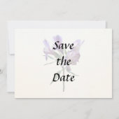 Lila peruanische Lilie Save The Date (Rückseite)