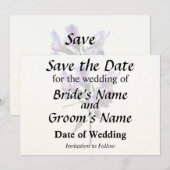 Lila peruanische Lilie Save The Date (Vorne/Hinten)