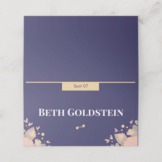 Lila Pessach Platzkarte (Außenseite Aufgefaltet)