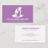 Lila Pet Store Boutique Katze Hundehasen Kaninchen Visitenkarte (Vorne/Hinten)
