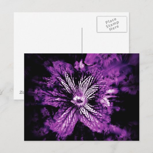 Lila Petal Hellos Postkarte (Vorne/Hinten)