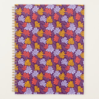 Lila Petal Muster Spiral Journal Planer