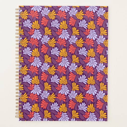 Lila Petal Muster Spiral Journal Planer (Vorderseite)