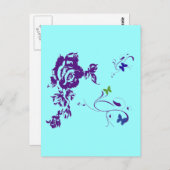 Lila Petalen Postkarte (Vorne/Hinten)