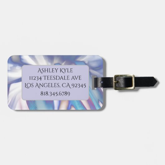 Lila Petals Gepäck Tag Gepäckanhänger (Vorderseite horizontal)