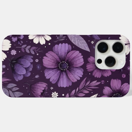 Lila Petals Muster Case-Mate iPhone Hülle (Rückseite (Horizontal))
