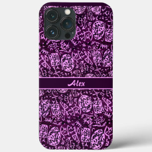 Lila Petroglyphen (anpassbar) Case-Mate iPhone Hülle